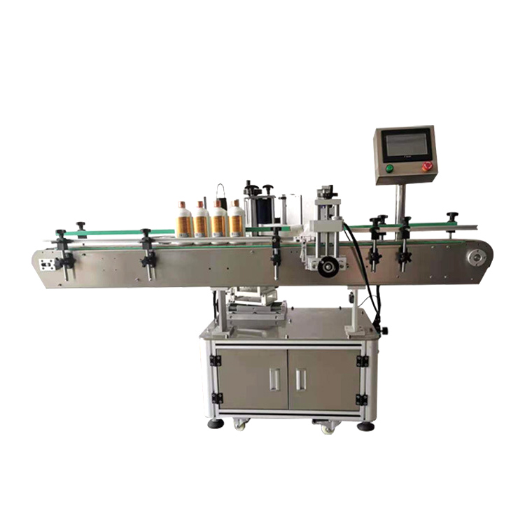 Etichettatrice automatica bifacciale per bottiglie rotonde