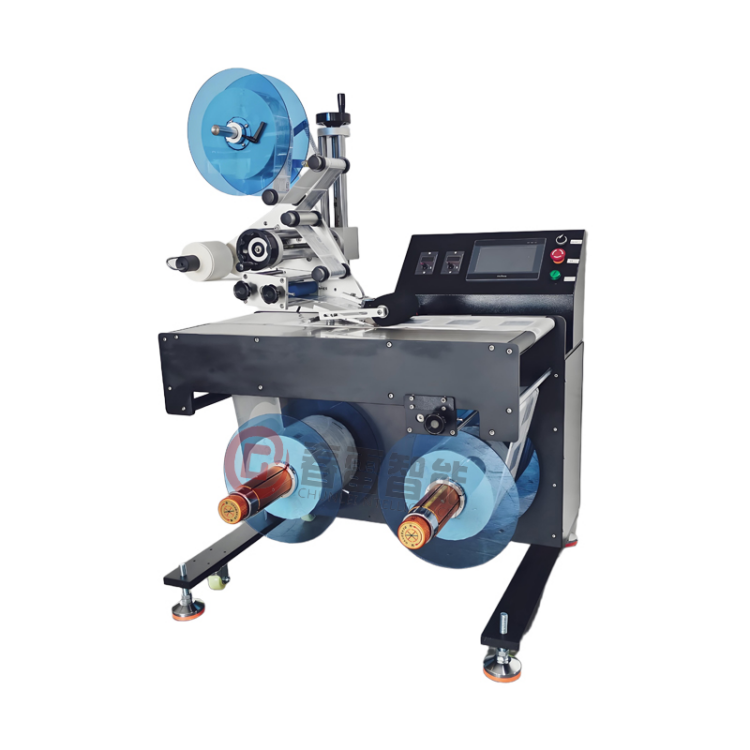 Automatic roll-to-roll labeling machine